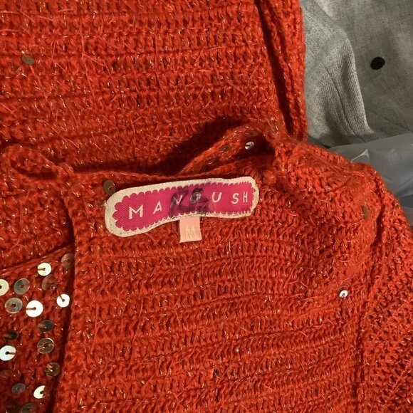 MANOUSH ANTHROPOLOGIE HANDMADE CROCHET SEQUIN MINI DRESS - Picture 6 of 10